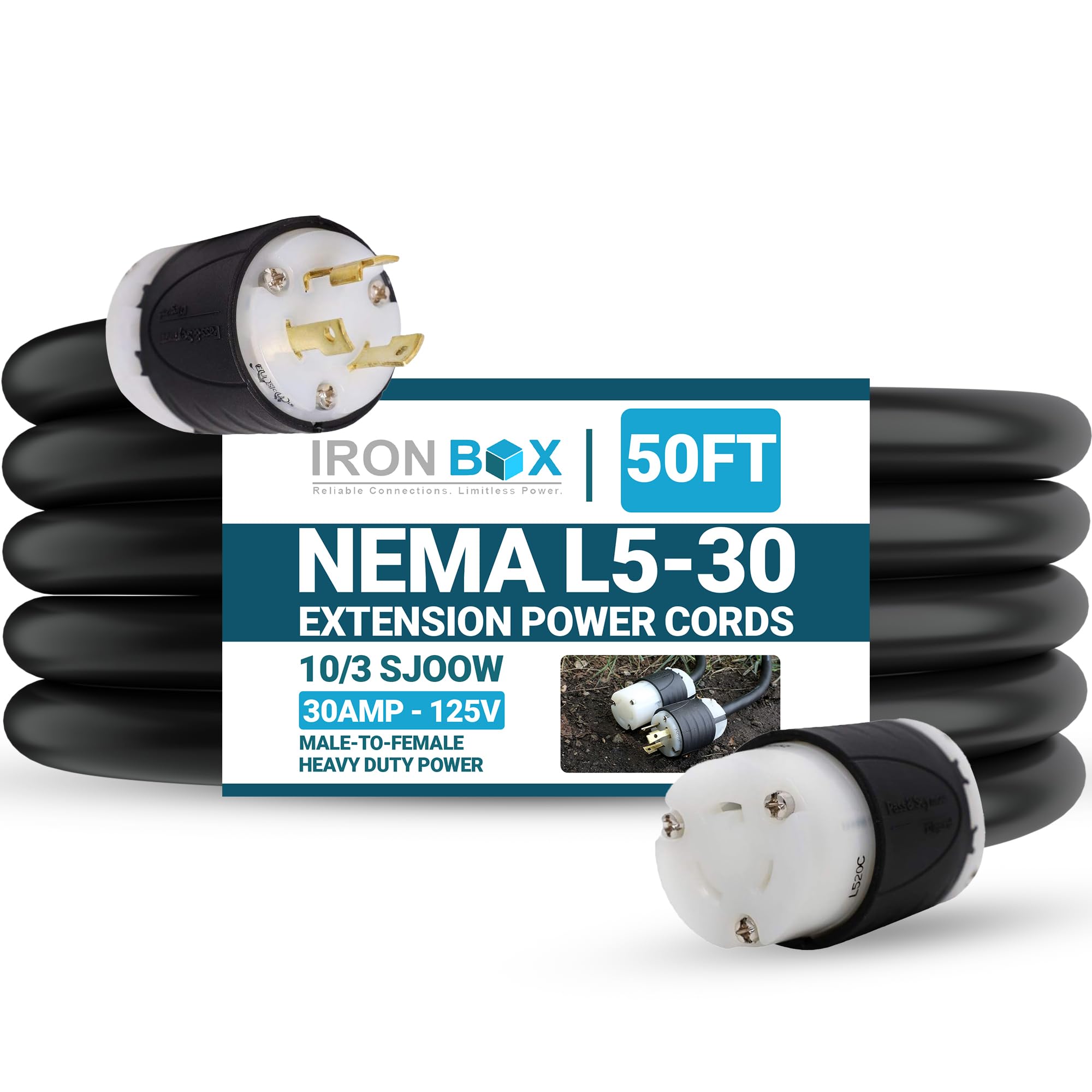 IronBox Electric - Heavy Duty NEMA L5-30 Extension Power Cord